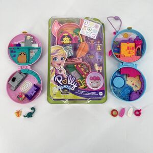 Polly Pocket Lot Llama Dolphin Donut Playset Mini Compact Beach